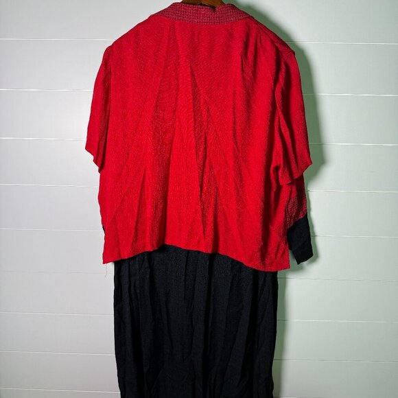 Jessica Howard Woman Sz 18, Red & Black Dress and Short Sleeve Jacket, Fish - Picture 2 of 14